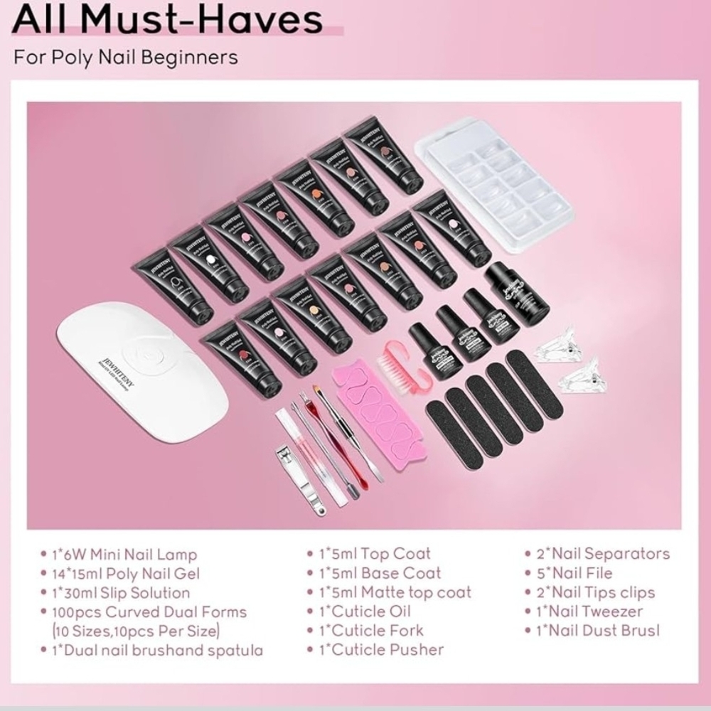 Jewhiteny Poly Gel Nail Kit with Nail Dryer - Picture 5 of 11